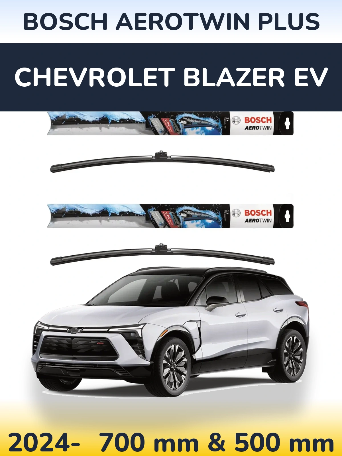 Sada předních stěračů BOSCH AeroTwin Plus 700 a 500 mm pro Chevrolet Blazer EV 2024-2026