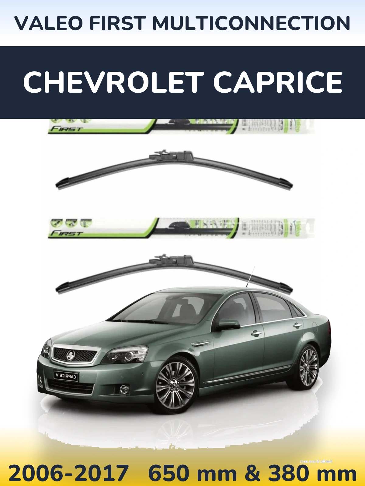 Sada předních stěračů Valeo First MultiConnection 650 a 380 mm pro Chevrolet Caprice 2006-2017