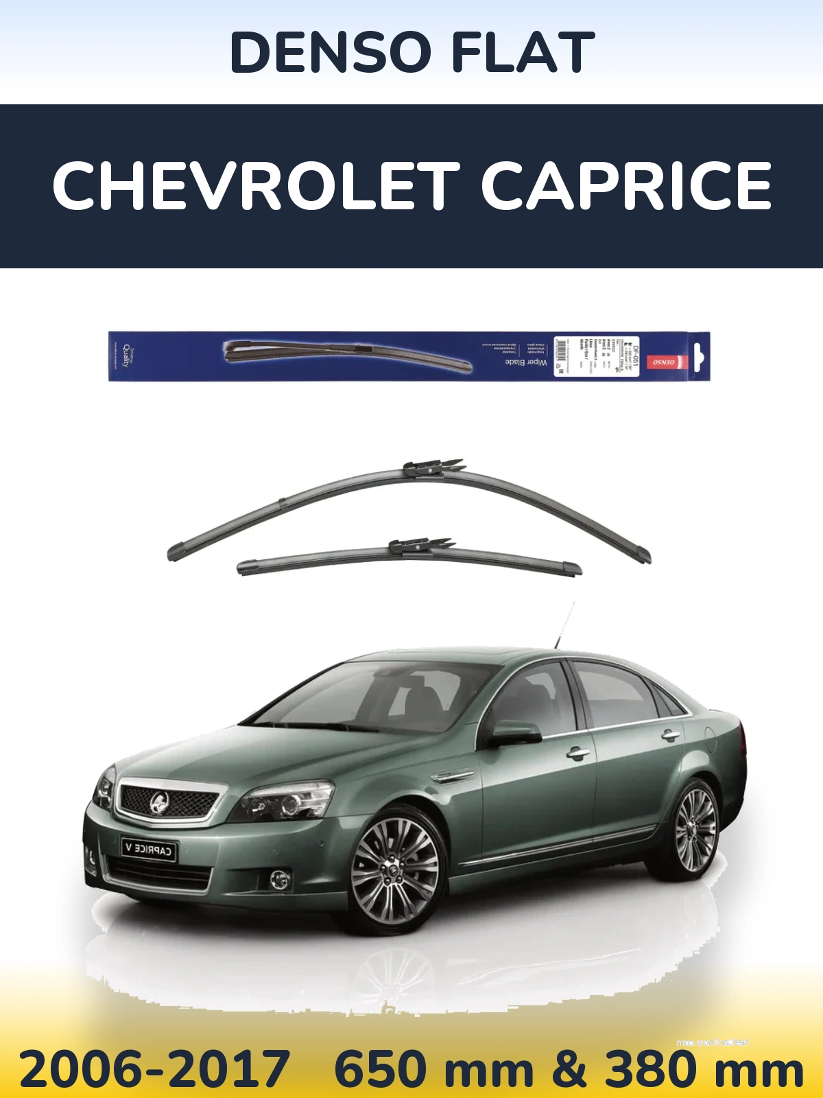 Sada předních stěračů Denso Flat 650 a 380 mm pro Chevrolet Caprice 2006-2017