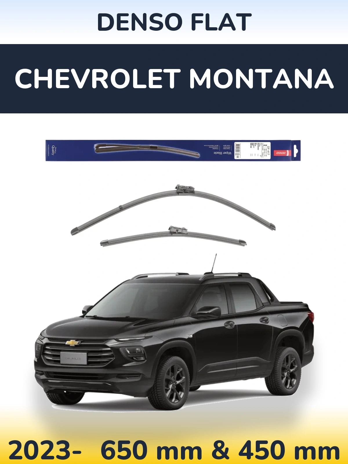 Sada předních stěračů Denso Flat 650 a 450 mm pro Chevrolet Montana 2023-2026