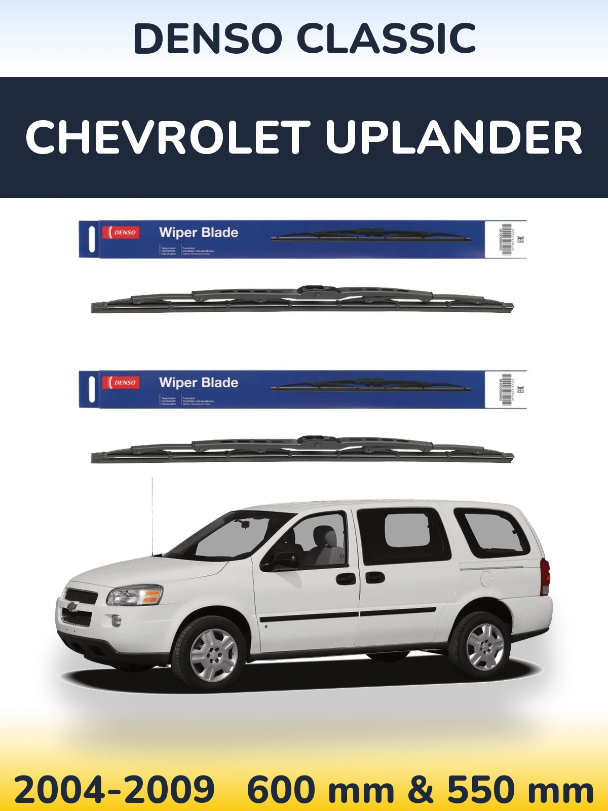 Sada předních stěračů Denso Classic 600 a 550 mm pro Chevrolet Uplander 2004-2009