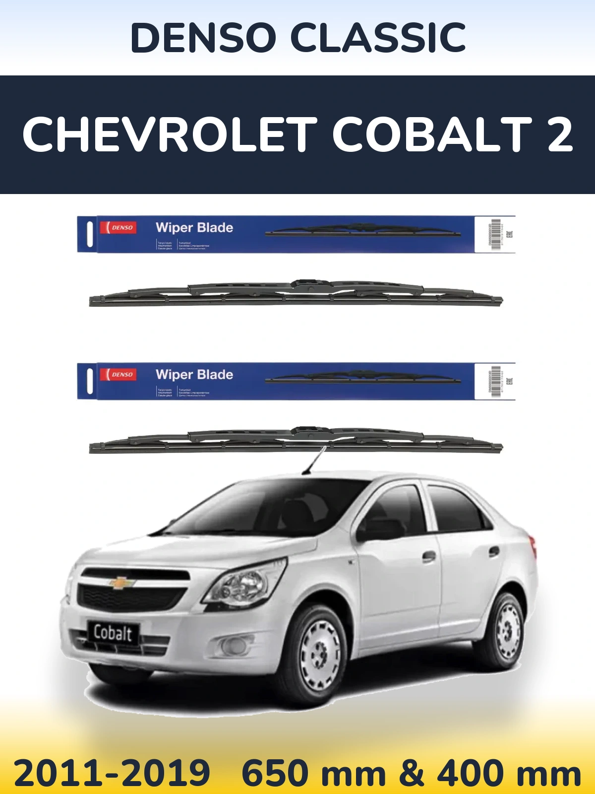 Sada předních stěračů Denso Classic 650 a 400 mm pro Chevrolet Cobalt 2 2011-2019