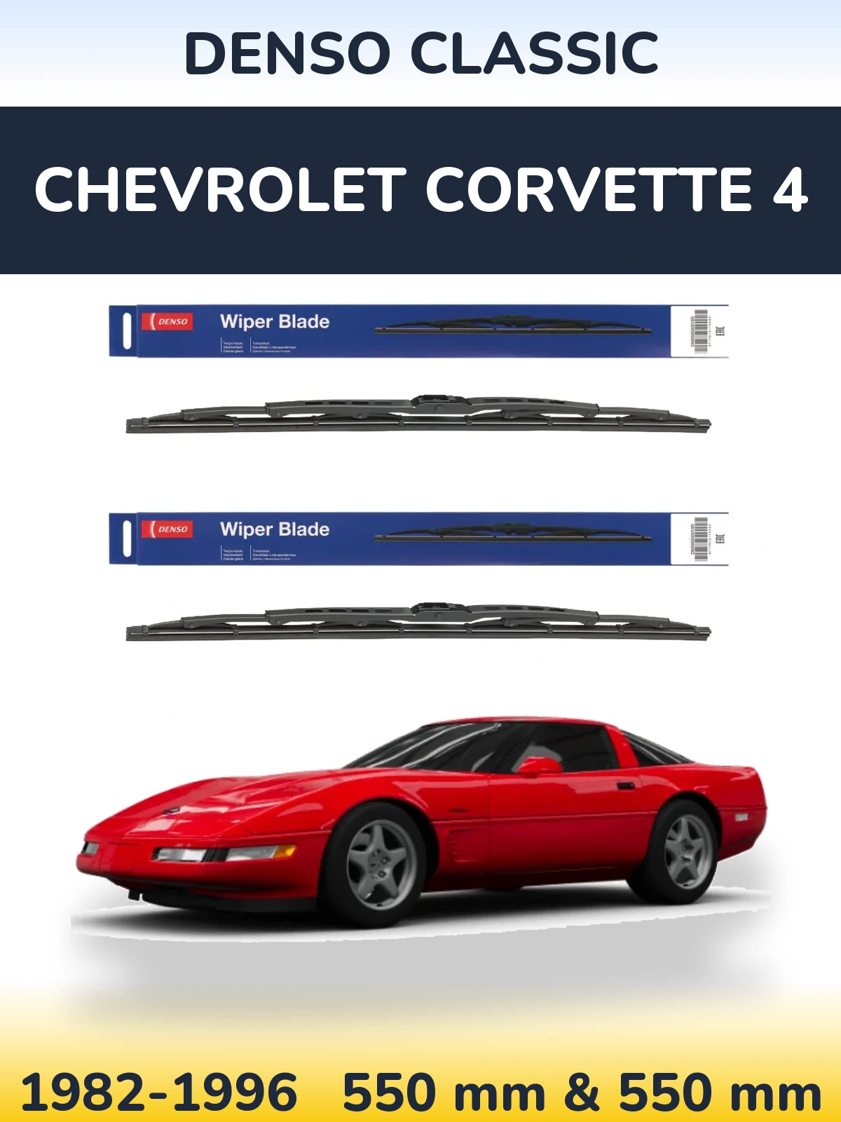 Sada předních stěračů Denso Classic 550 a 550 mm pro Chevrolet Corvette 4 1982-1996