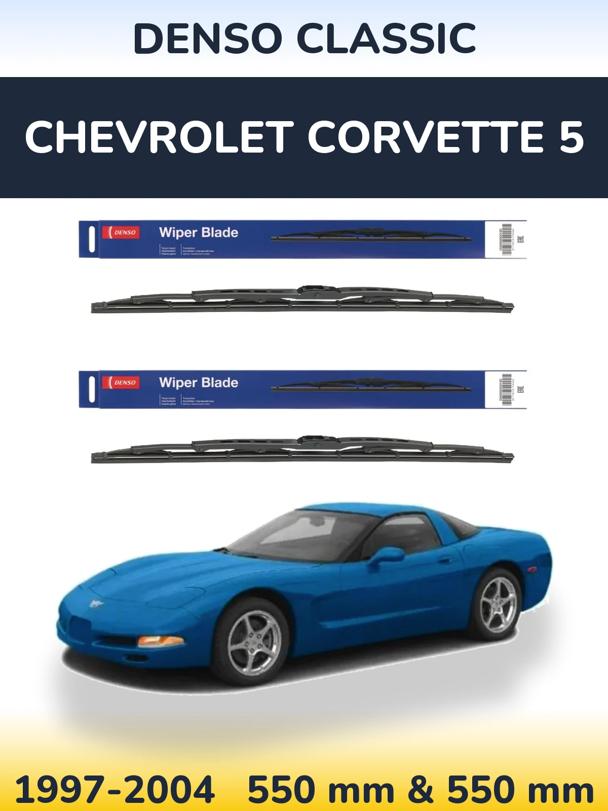 Sada předních stěračů Denso Classic 550 a 550 mm pro Chevrolet Corvette 5 1997-2004