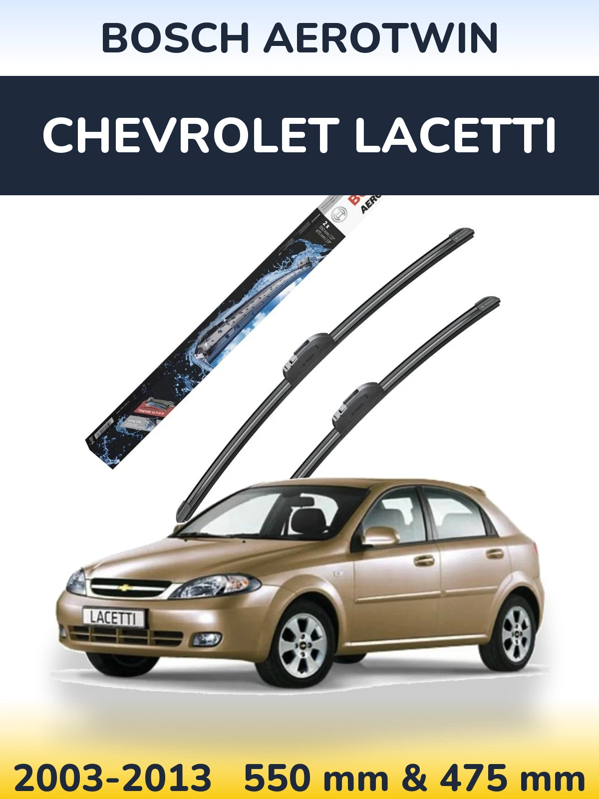 Sada předních stěračů BOSCH AeroTwin 550 a 475 mm pro Chevrolet Lacetti 2003-2013
