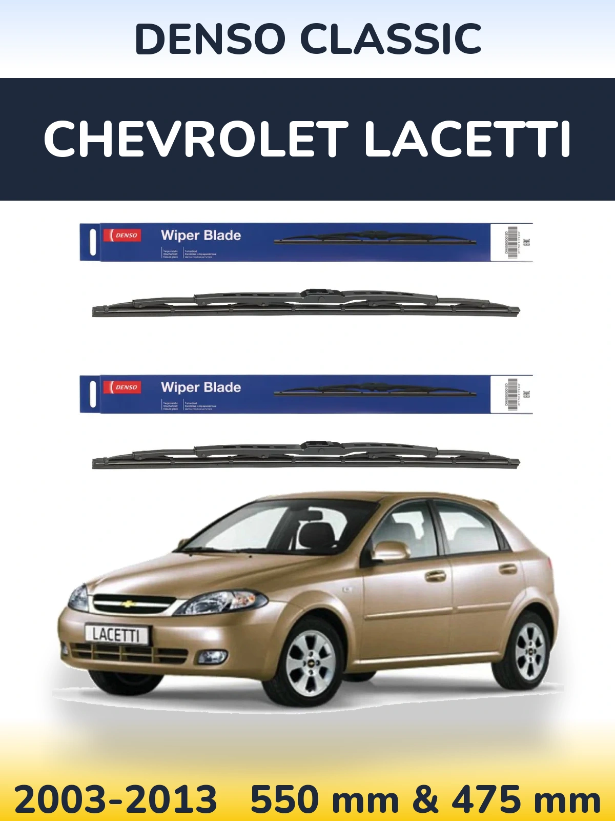 Sada předních stěračů Denso Classic 550 a 475 mm pro Chevrolet Lacetti 2003-2013