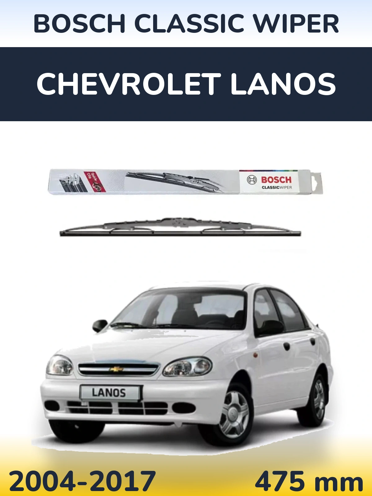 Zadní stěrač BOSCH Classic Wiper 475 mm pro Chevrolet Lanos 2004-2017
