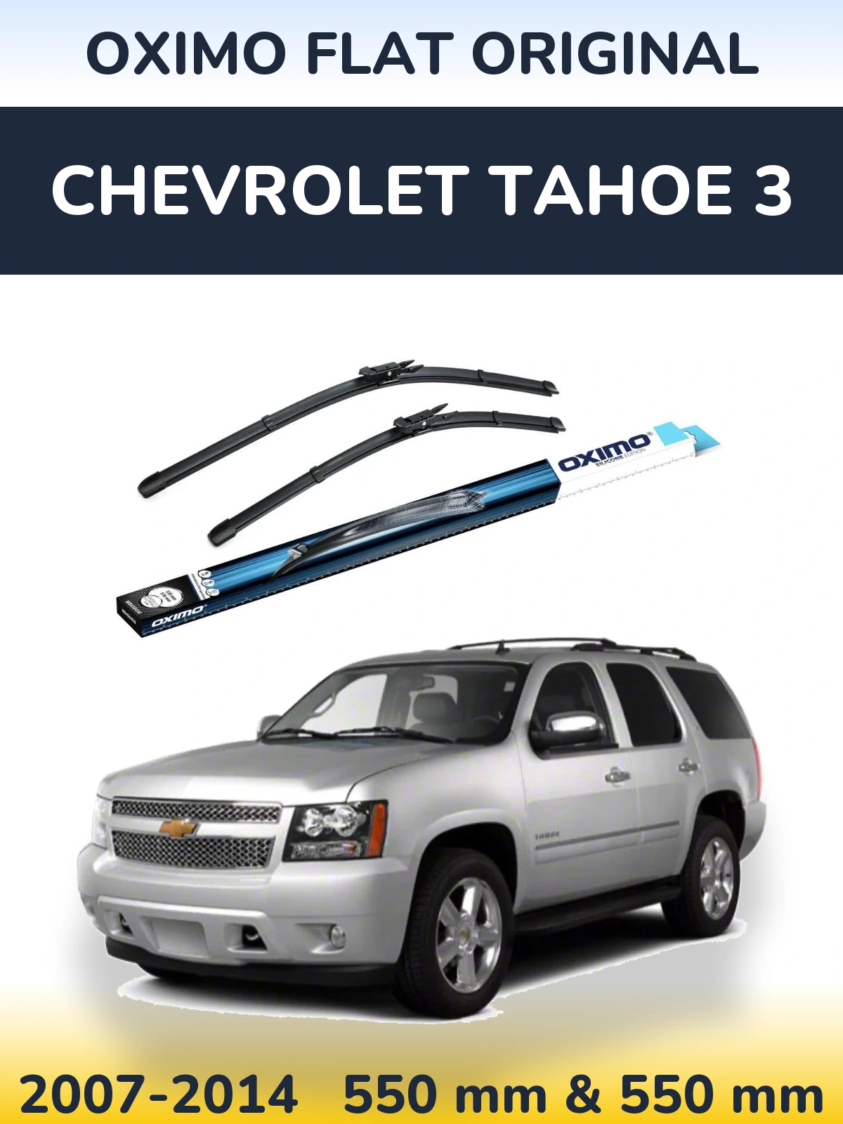 Sada předních stěračů Oximo Flat Original 550 a 550 mm pro Chevrolet Tahoe 3 2007-2014
