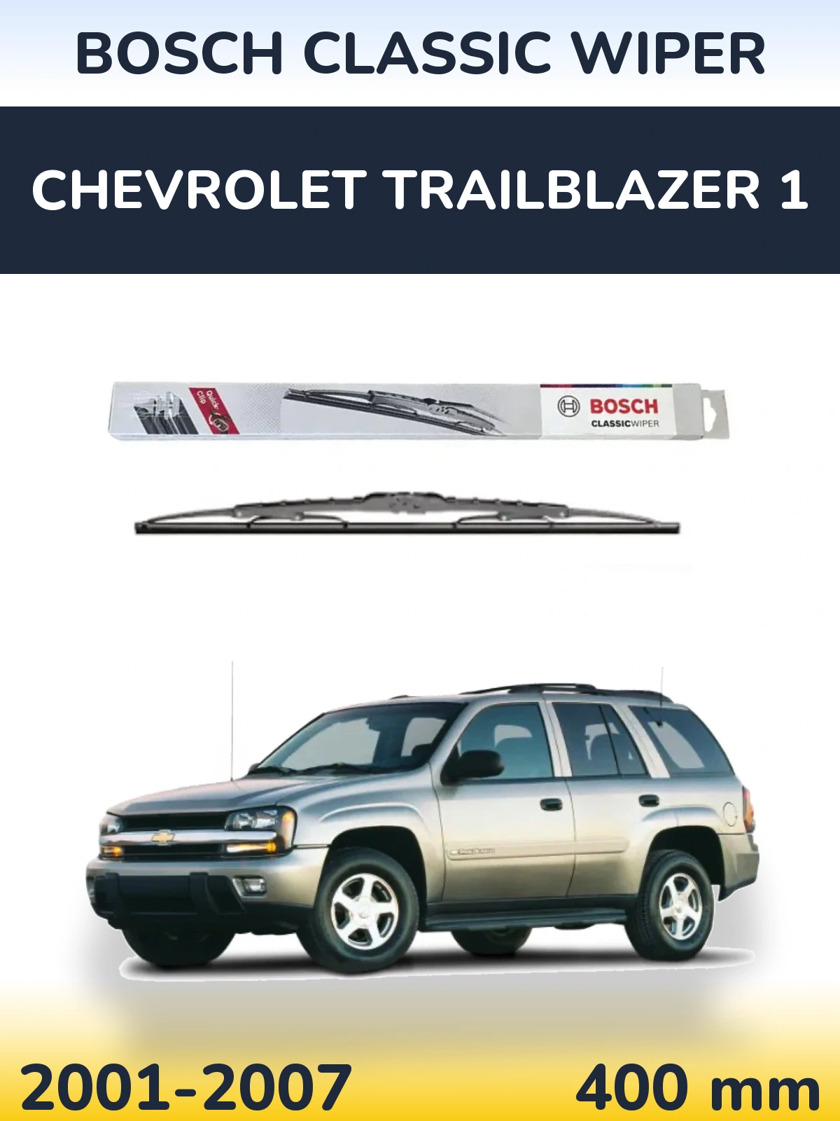 Zadní stěrač BOSCH Classic Wiper 400 mm pro Chevrolet TrailBlazer 1 2001-2007