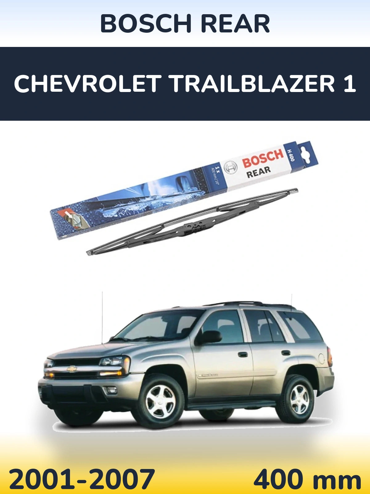Zadní stěrač BOSCH Rear 400 mm pro Chevrolet TrailBlazer 1 2001-2007