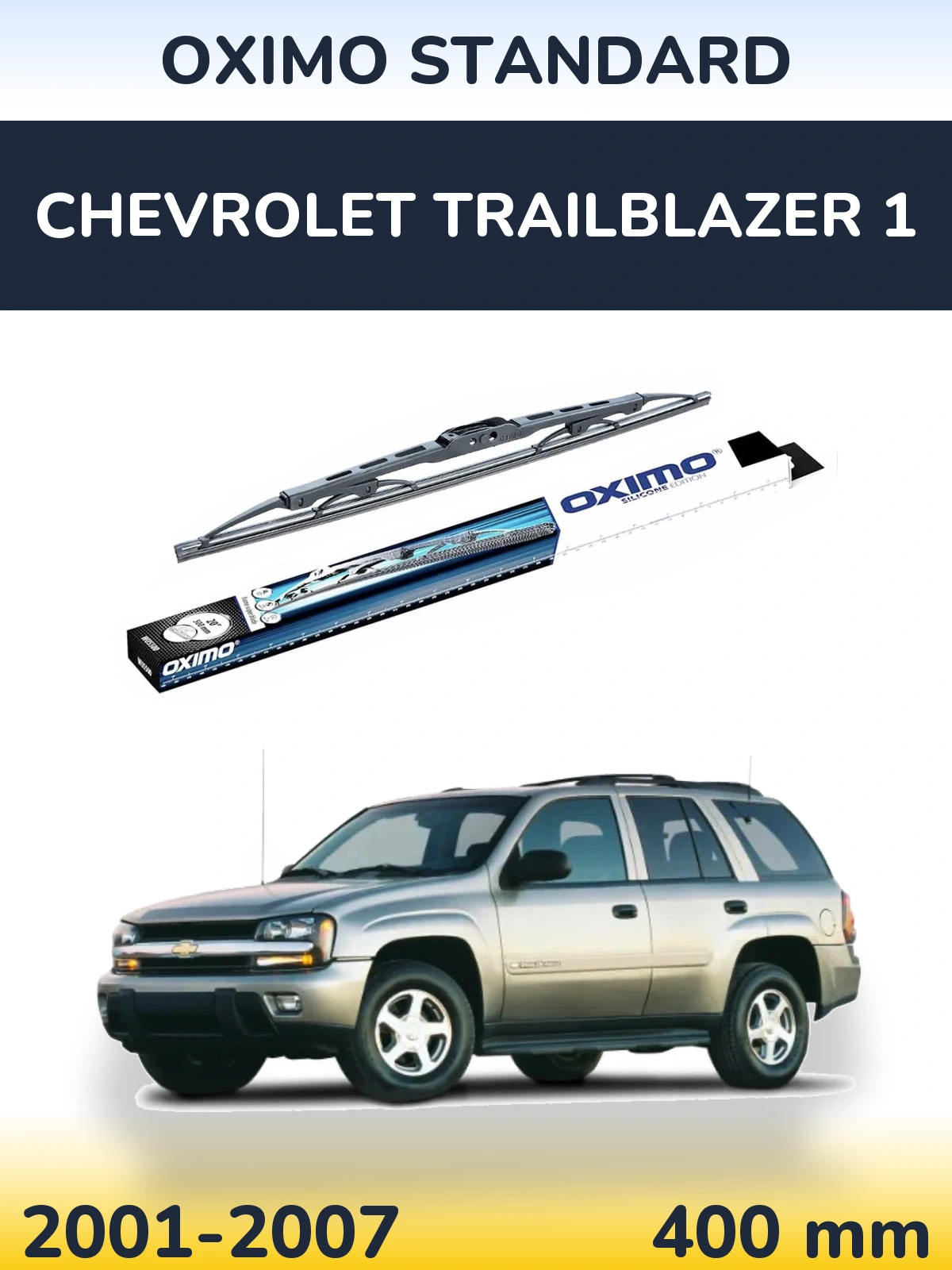 Zadní stěrač Oximo Standard 400 mm pro Chevrolet TrailBlazer 1 2001-2007