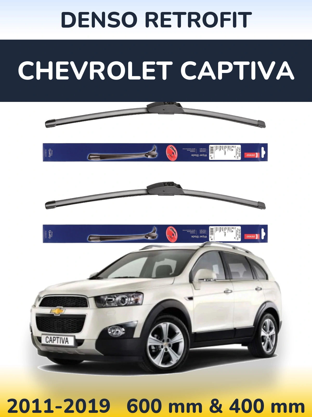 Комплект передніх щіток Denso Retrofit 600 & 400 мм для Chevrolet Captiva 2011-2019