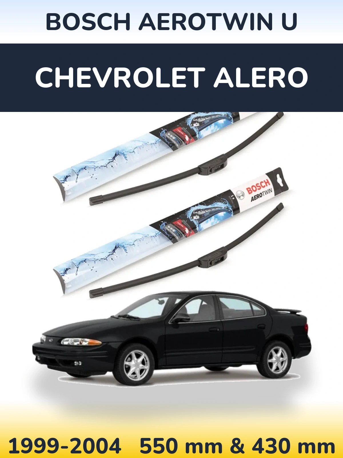 Sada předních stěračů BOSCH AeroTwin U 550 a 430 mm pro Chevrolet Alero 1999-2004