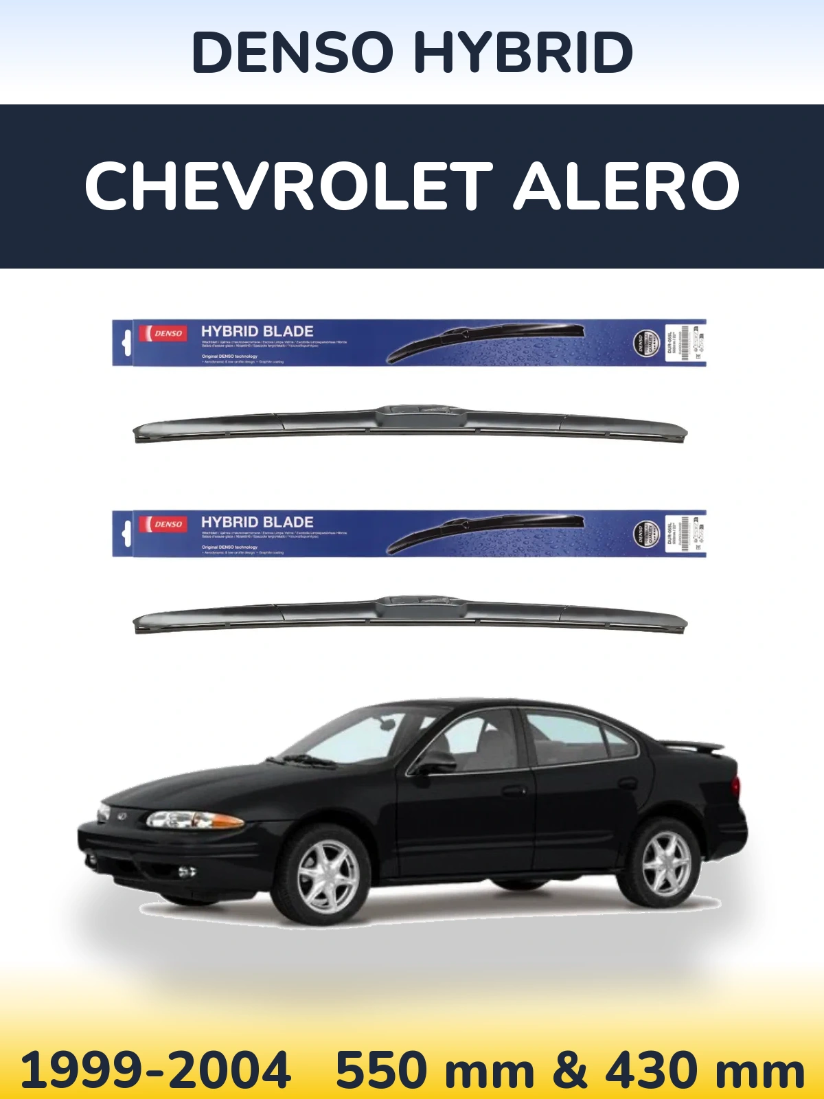 Комплект передніх щіток Denso Hybrid 550 & 430 мм для Chevrolet Alero 1999-2004