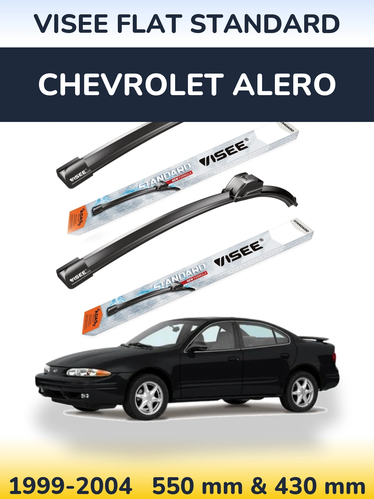 Sada předních stěračů VISEE FLAT STANDARD 550 a 430 mm pro Chevrolet Alero 1999-2004