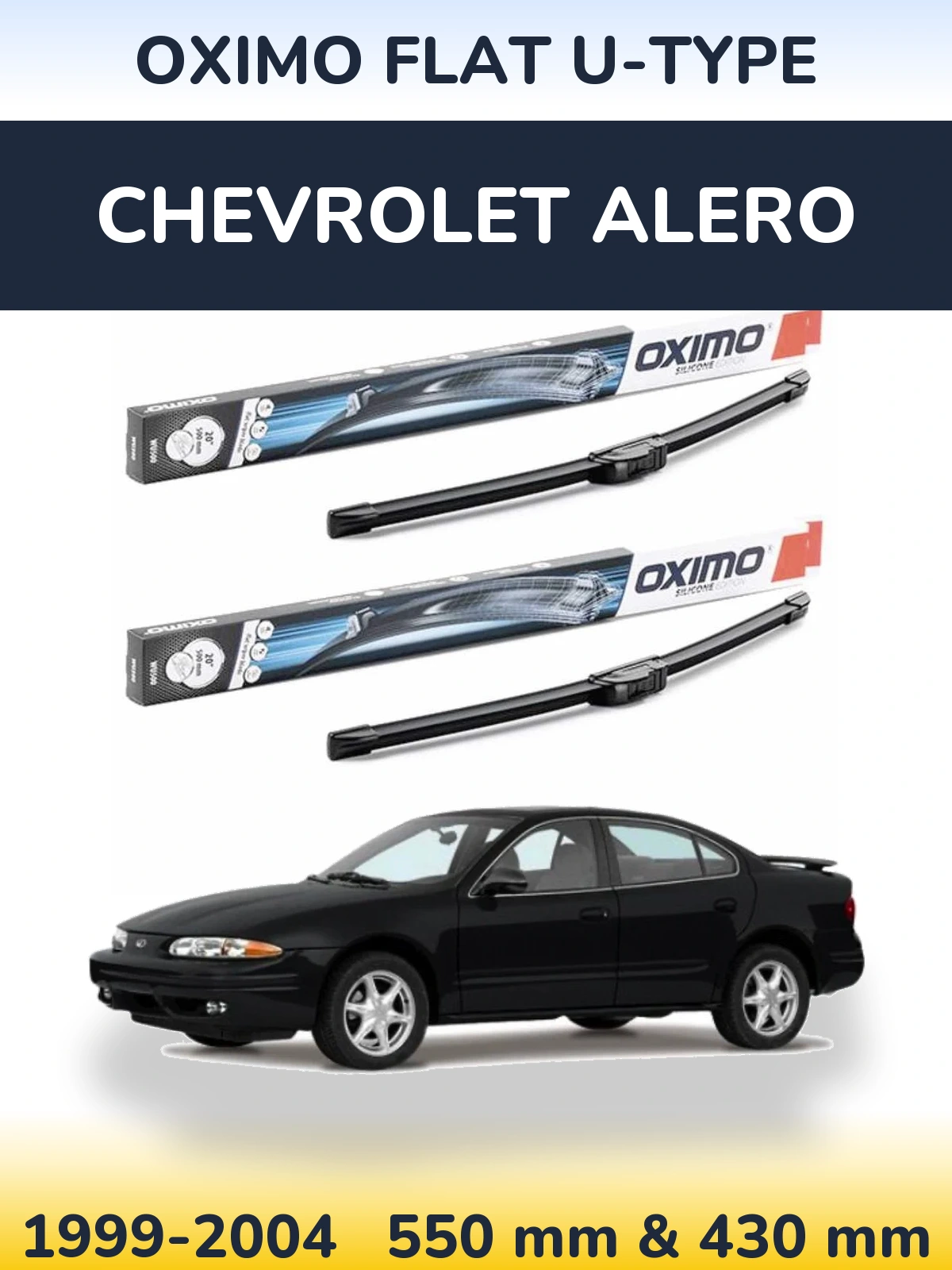 Комплект передніх щіток Oximo Flat U-type 550 & 430 мм для Chevrolet Alero 1999-2004
