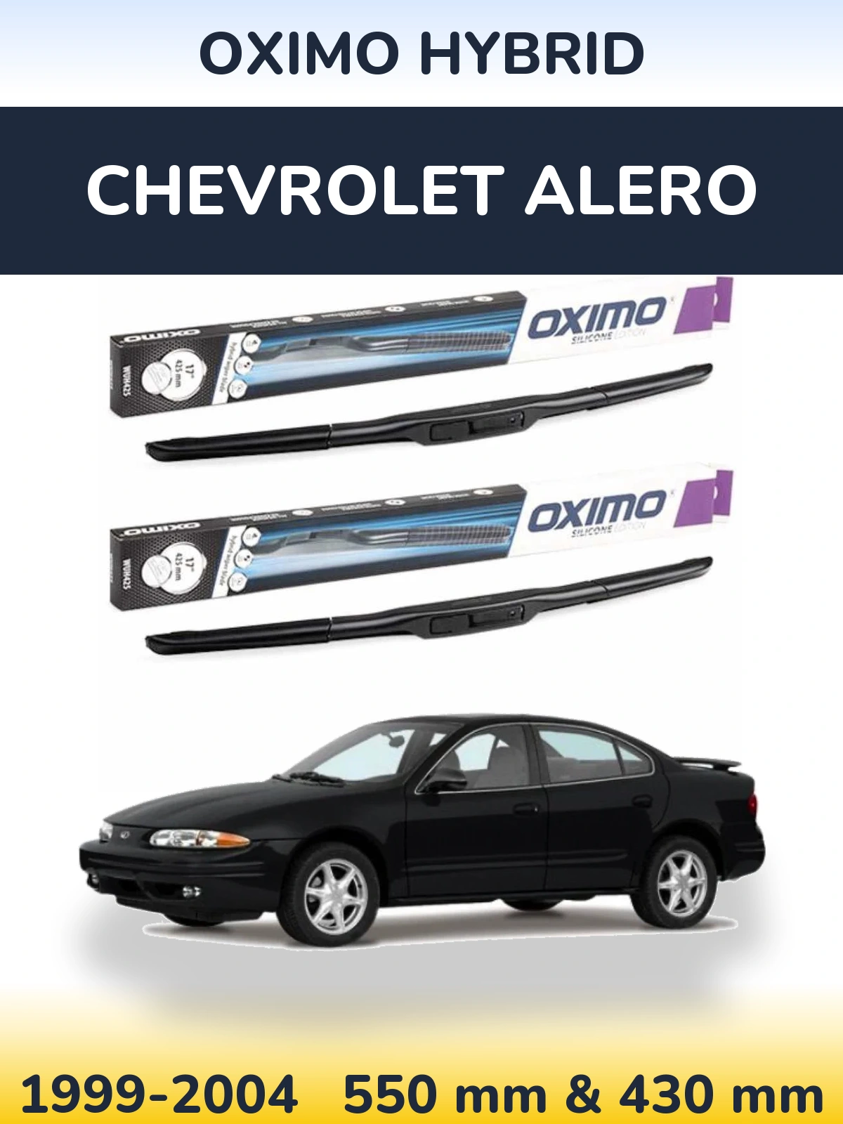 Комплект передніх щіток Oximo Hybrid 550 & 430 мм для Chevrolet Alero 1999-2004
