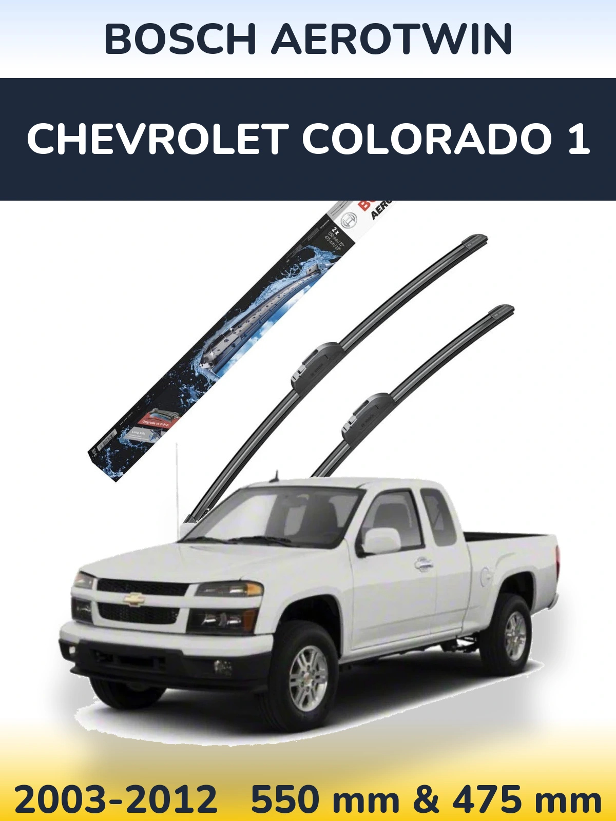 Sada předních stěračů BOSCH AeroTwin 550 a 475 mm pro Chevrolet Colorado 1 2003-2012