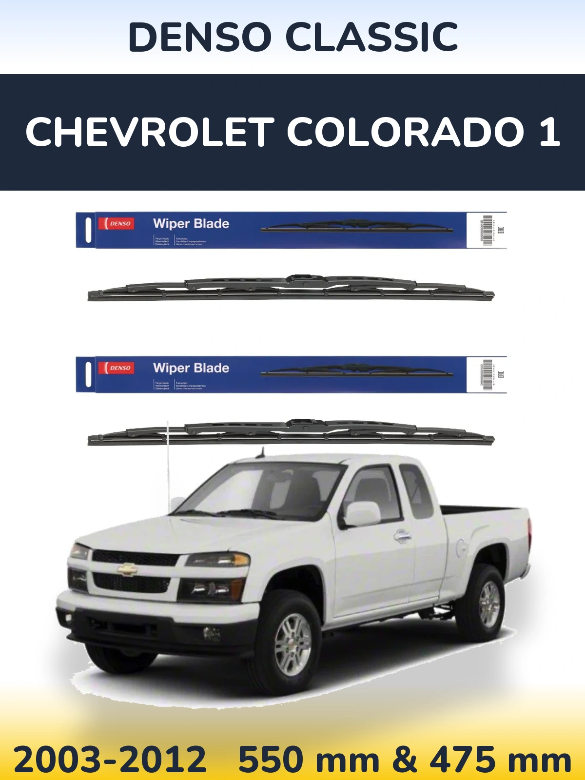 Sada předních stěračů Denso Classic 550 a 475 mm pro Chevrolet Colorado 1 2003-2012