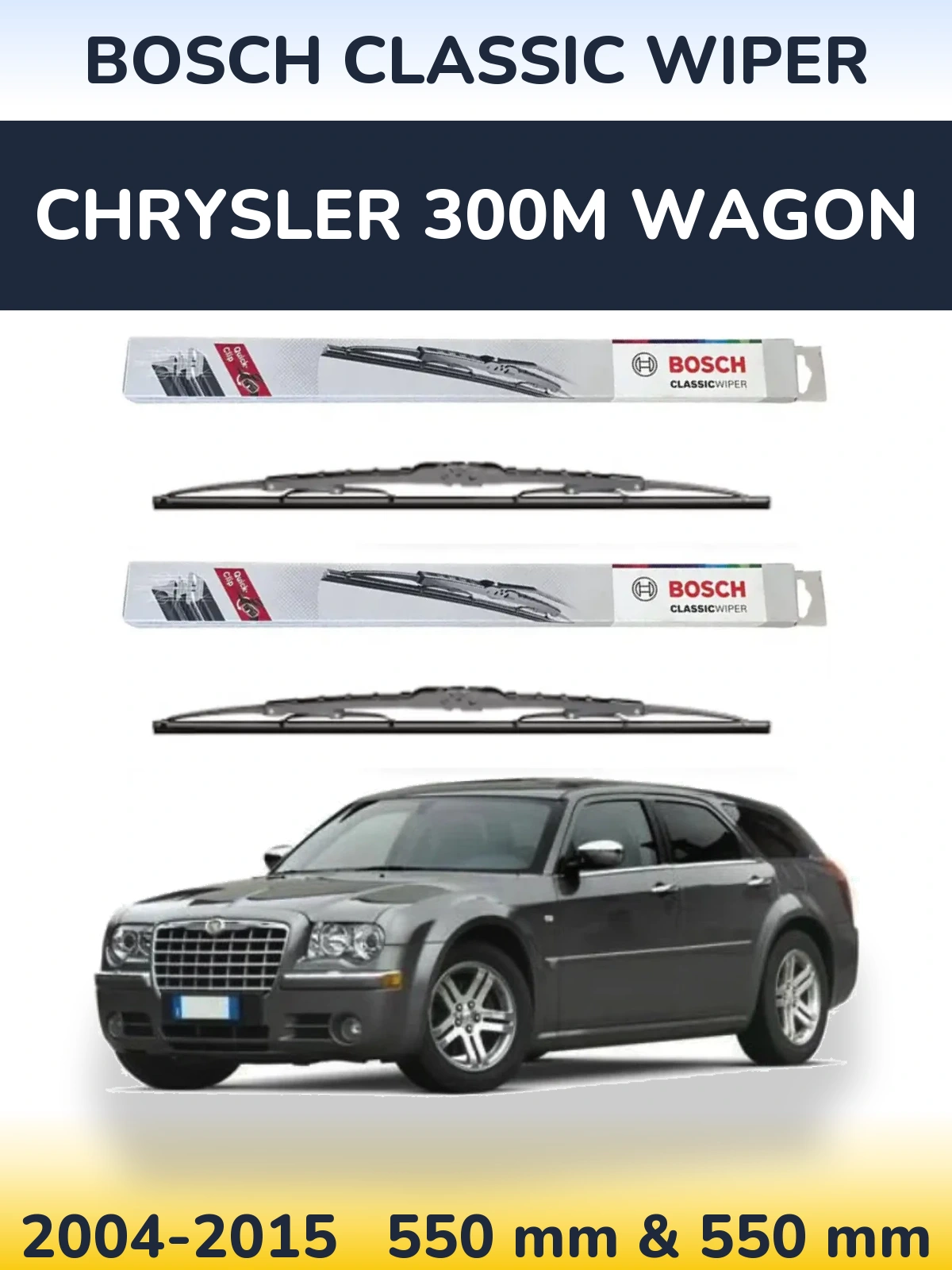 Sada předních stěračů BOSCH Classic Wiper 550 a 550 mm pro Chrysler 300M Wagon 2004-2015