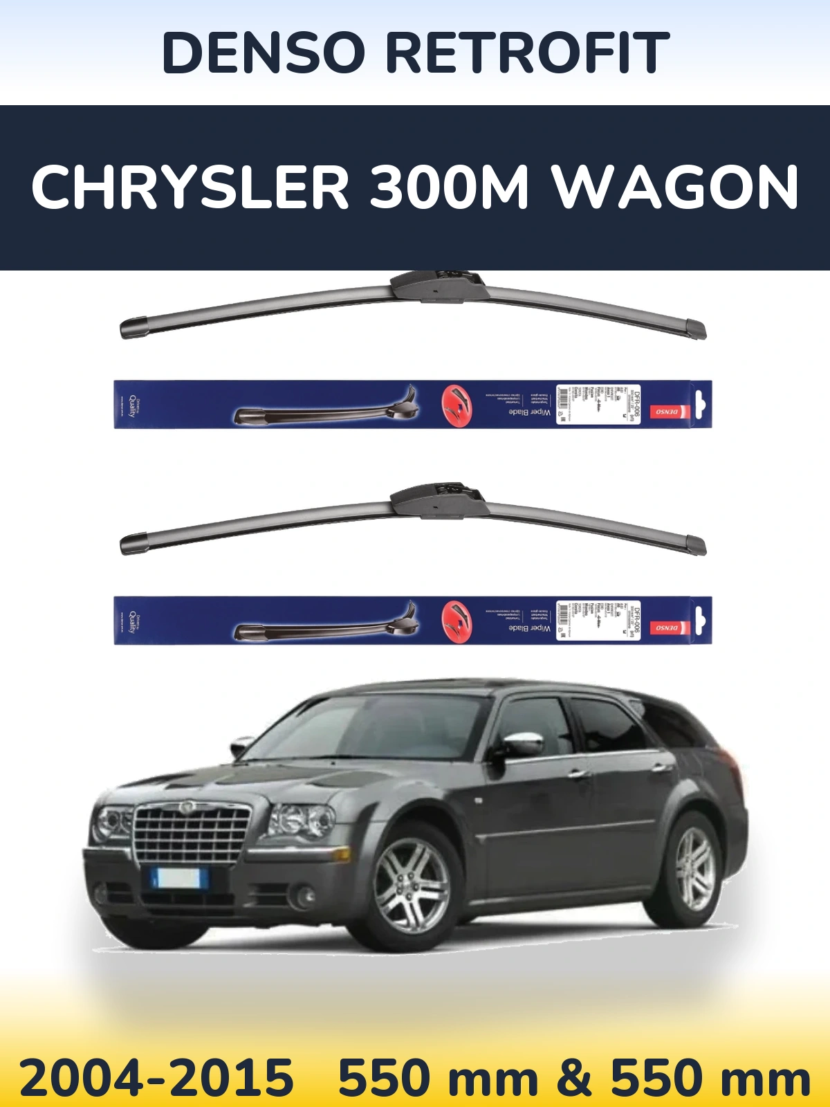 Sada předních stěračů Denso Retrofit 550 a 550 mm pro Chrysler 300M Wagon 2004-2015