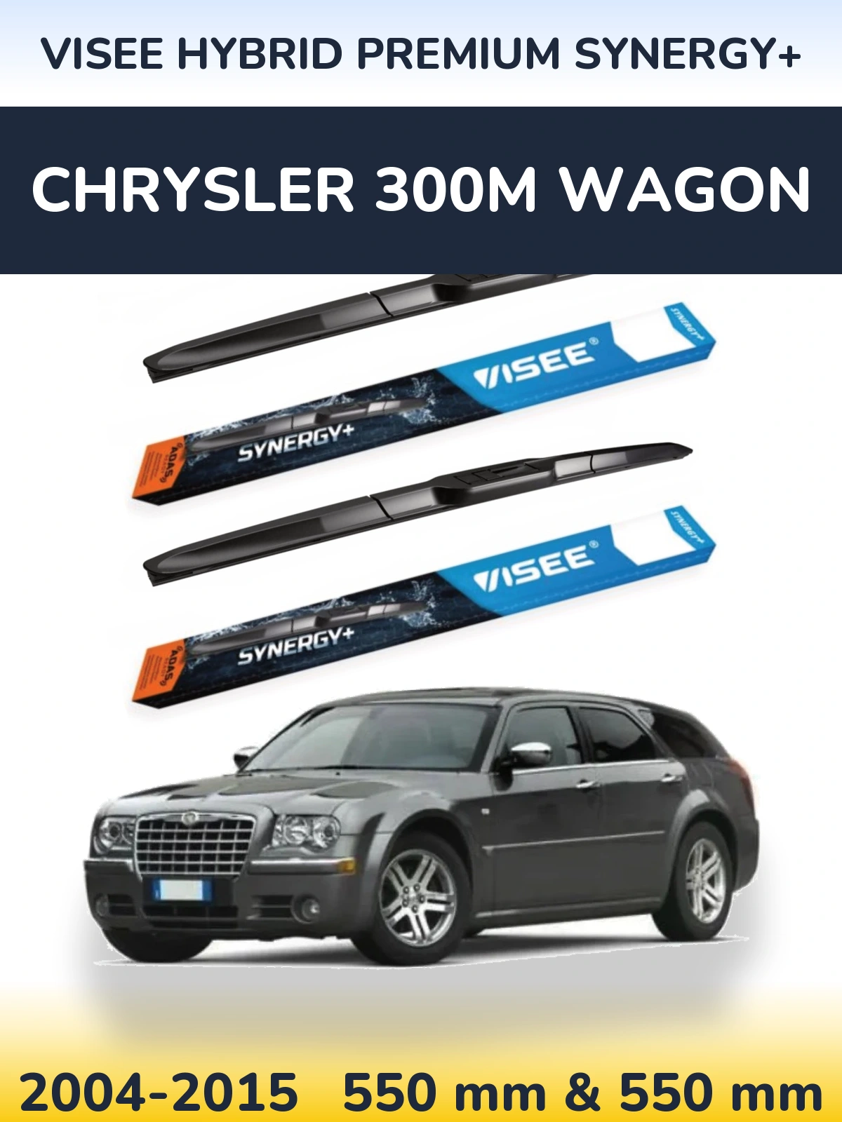 Sada předních stěračů VISEE HYBRID PREMIUM SYNERGY+ 550 a 550 mm pro Chrysler 300M Wagon 2004-2015
