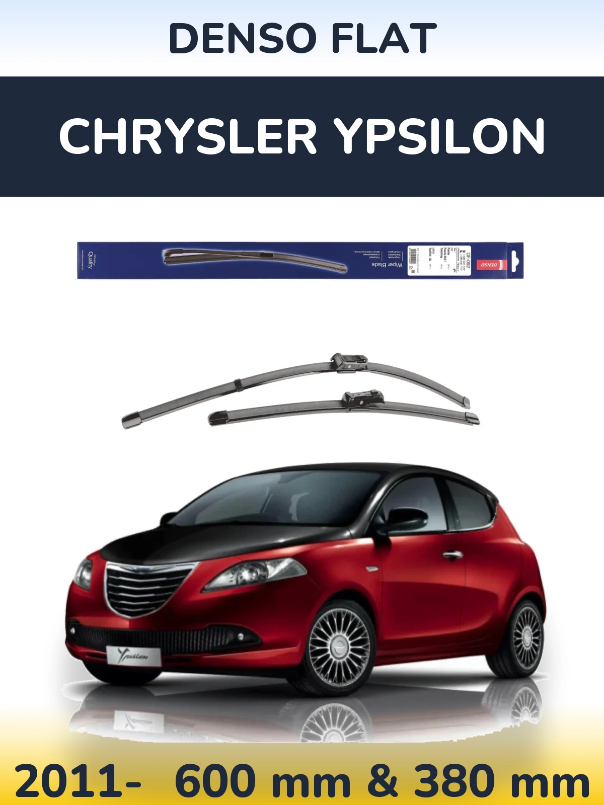 Sada předních stěračů Denso Flat 600 a 380 mm pro Chrysler Ypsilon 2011-2026
