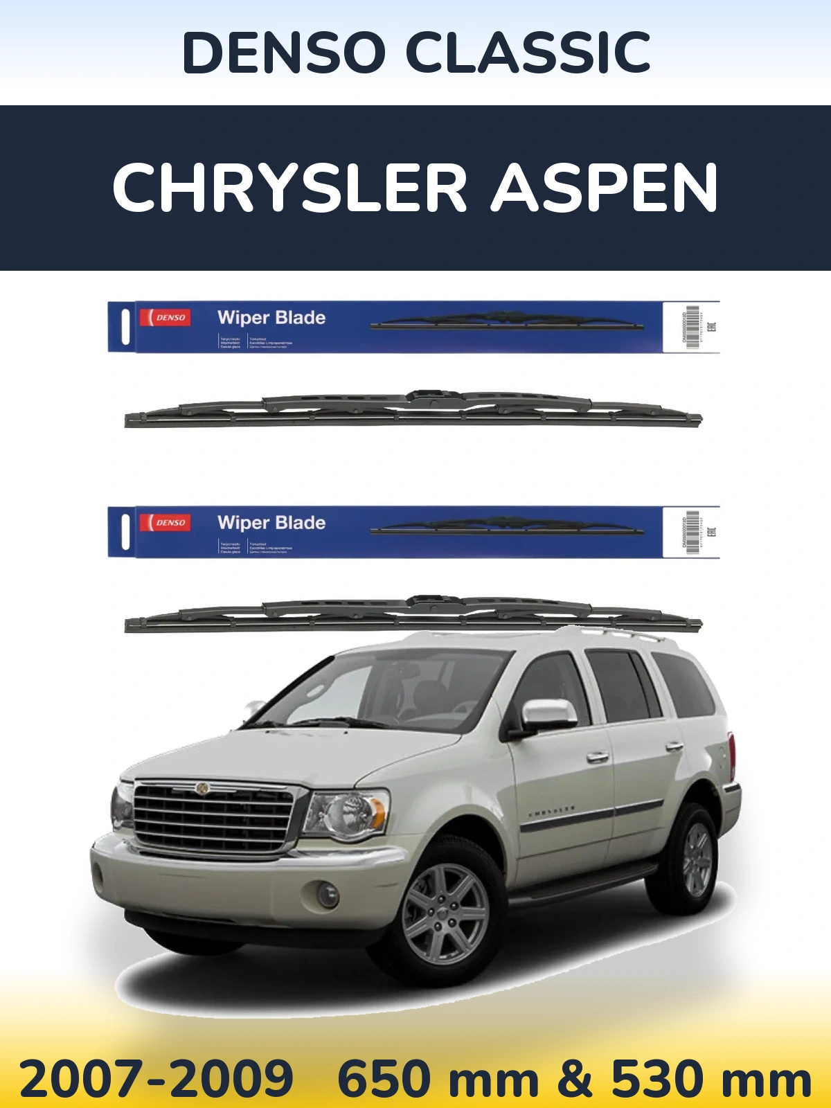Sada předních stěračů Denso Classic 650 a 530 mm pro Chrysler Aspen 2007-2009