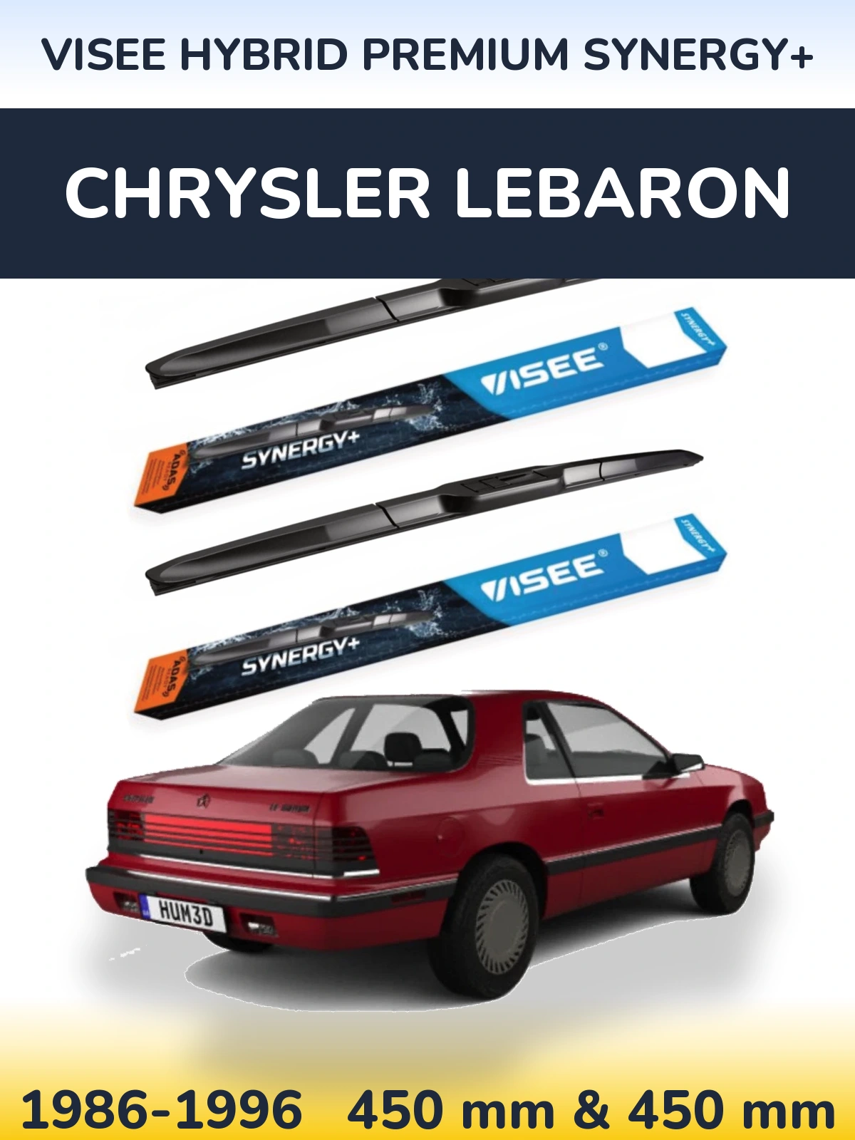 Sada předních stěračů VISEE HYBRID PREMIUM SYNERGY+ 450 a 450 mm pro Chrysler LeBaron 1986-1996