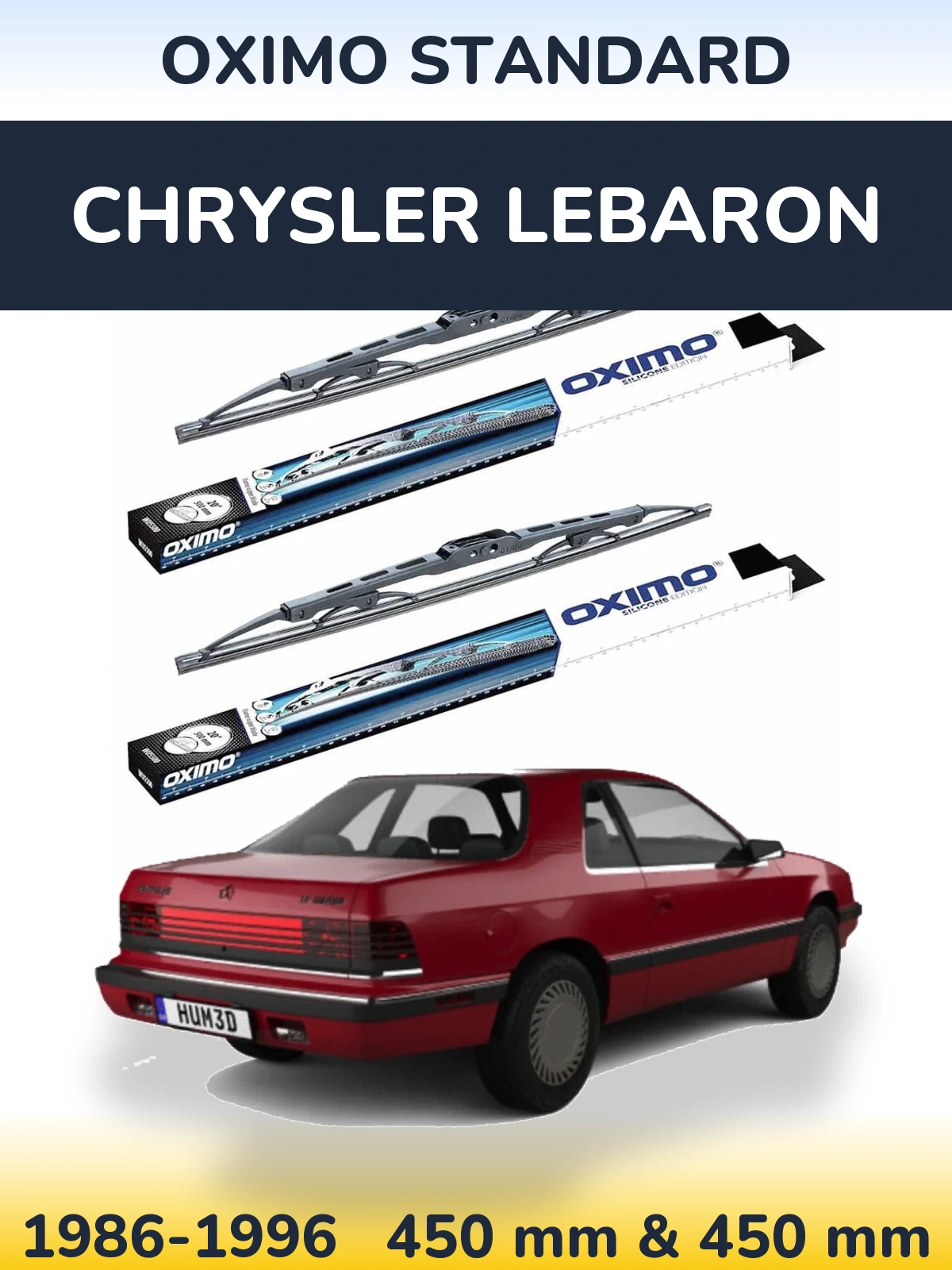 Sada předních stěračů Oximo Standard 450 a 450 mm pro Chrysler LeBaron 1986-1996