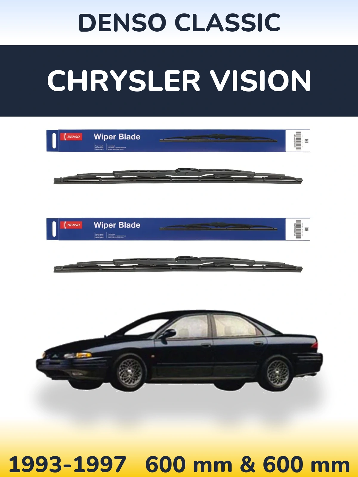 Sada předních stěračů Denso Classic 600 a 600 mm pro Chrysler Vision 1993-1997