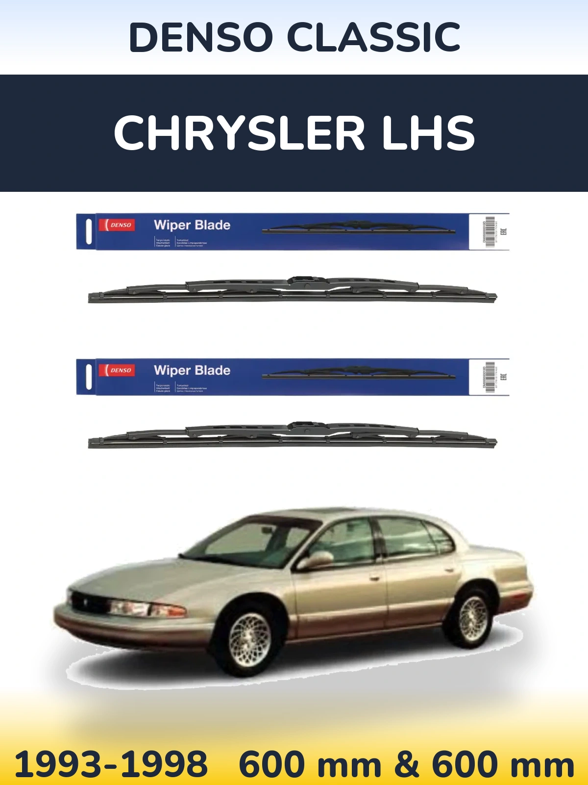 Sada předních stěračů Denso Classic 600 a 600 mm pro Chrysler LHS 1993-1998