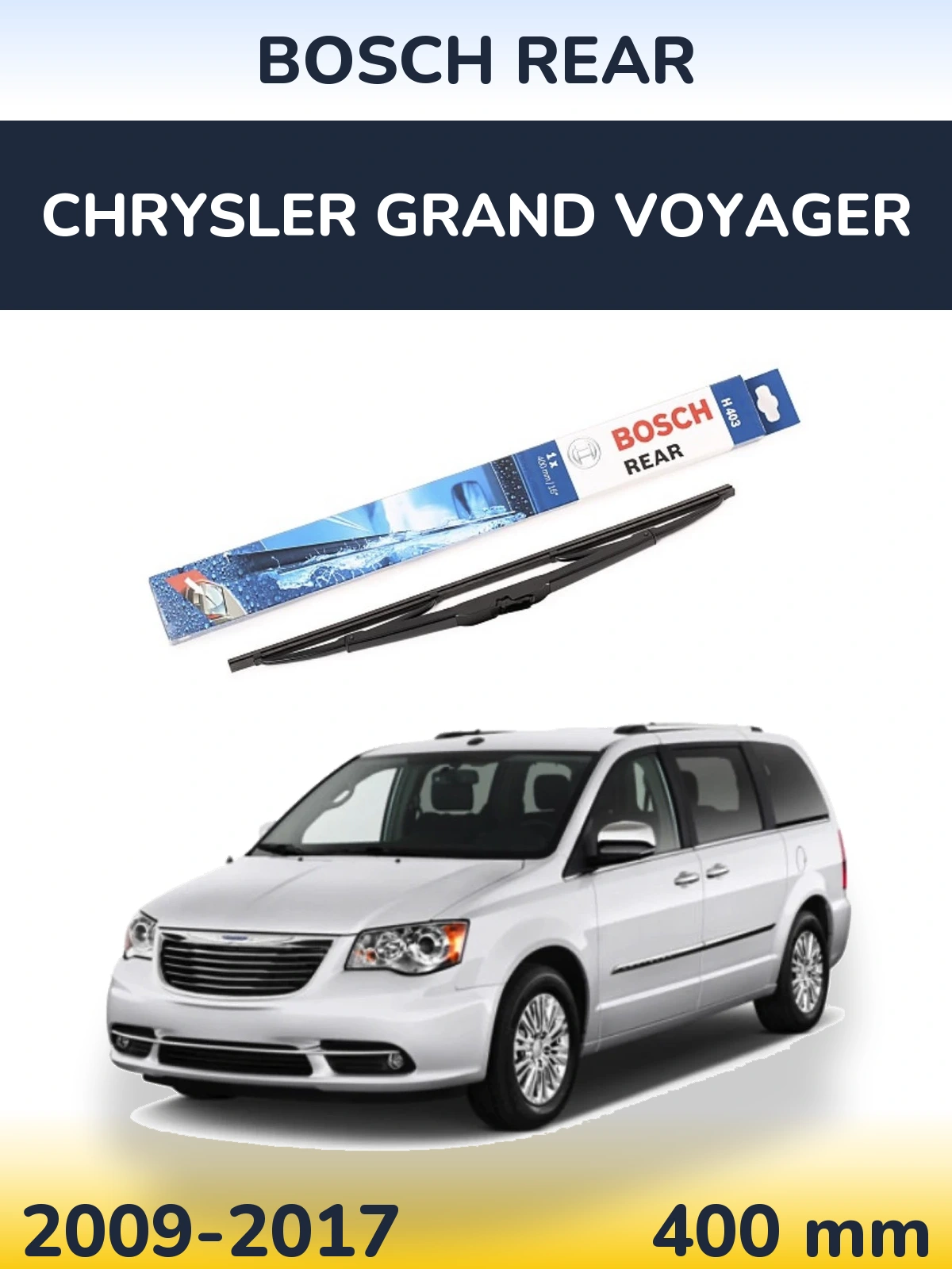 Задня щітка BOSCH Rear 400 мм для Chrysler Grand Voyager 2009-2017