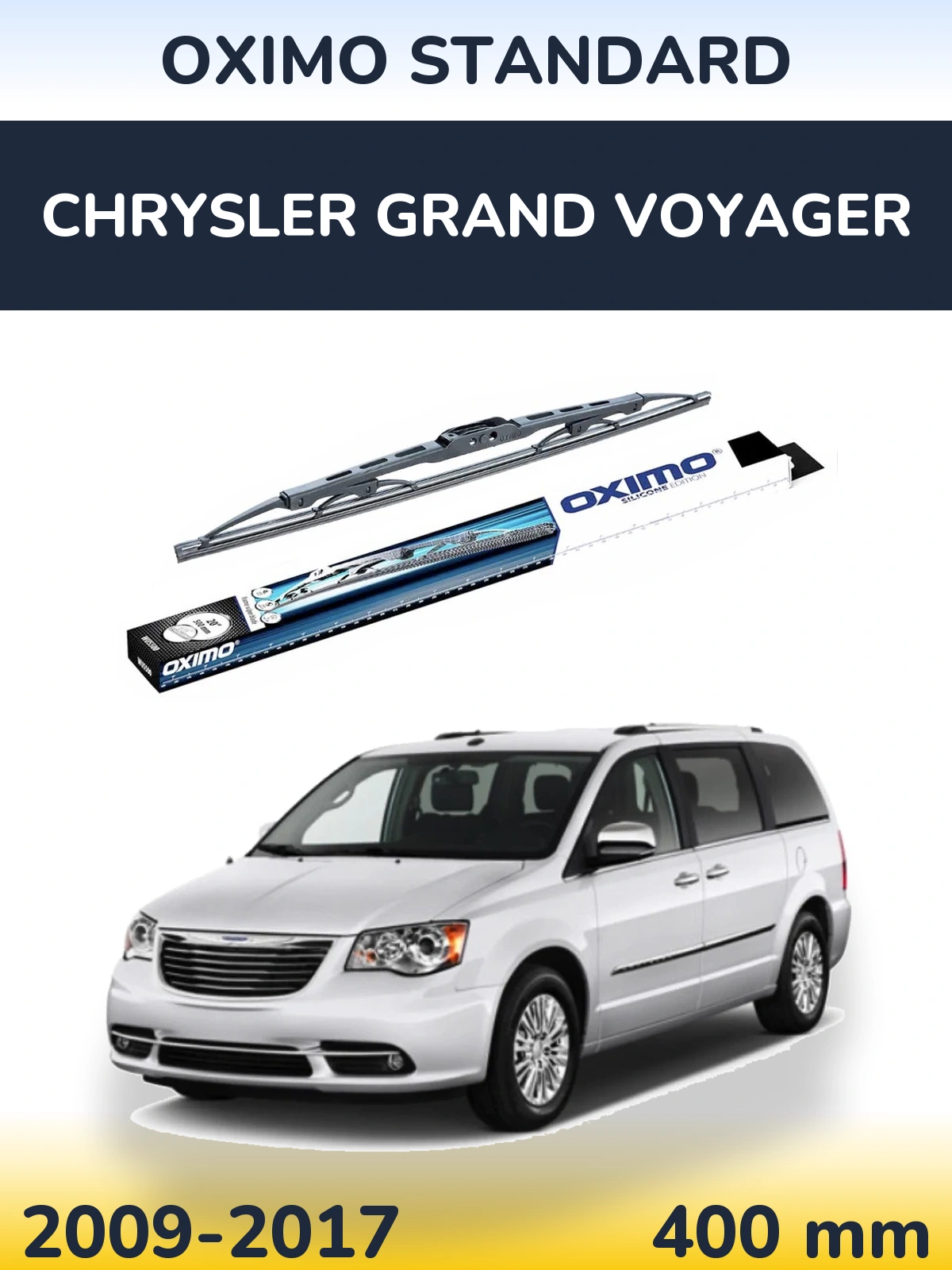 Zadní stěrač Oximo Standard 400 mm pro Chrysler Grand Voyager 2009-2017