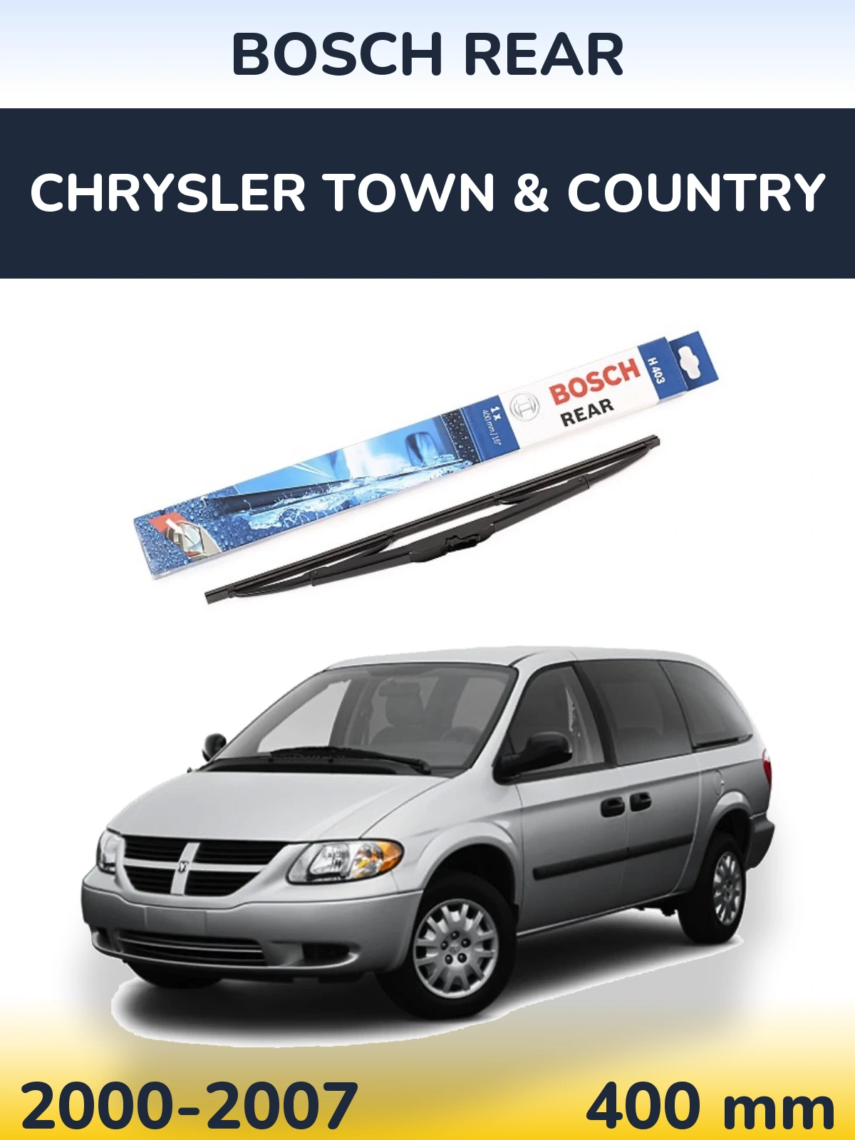 Zadní stěrač BOSCH Rear 400 mm pro Chrysler Town & Country 2000-2007