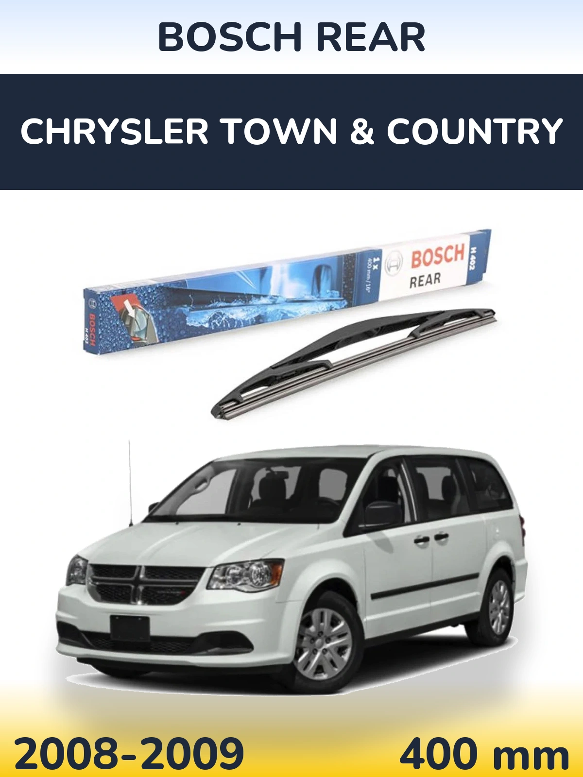Задня щітка BOSCH Rear 400 мм для Chrysler Town & Country 2008-2009
