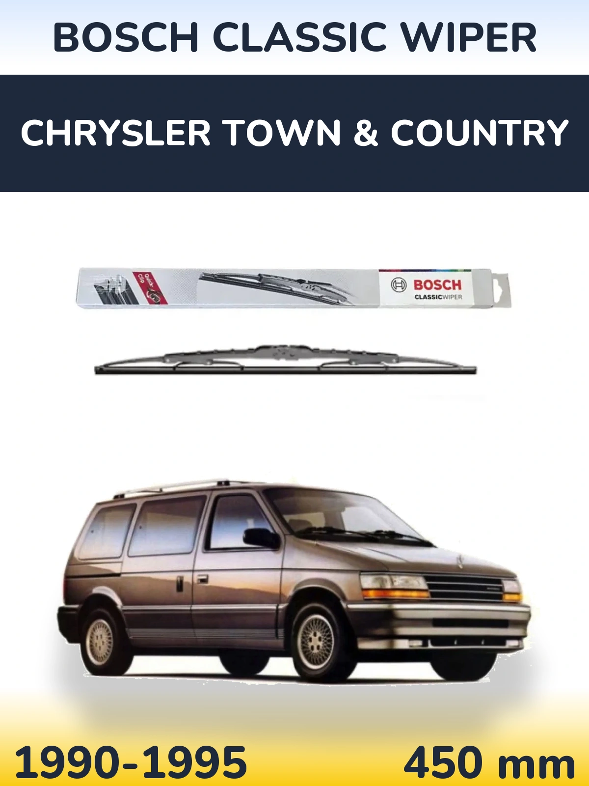 Задня щітка BOSCH Classic Wiper 450 мм для Chrysler Town & Country 1990-1995