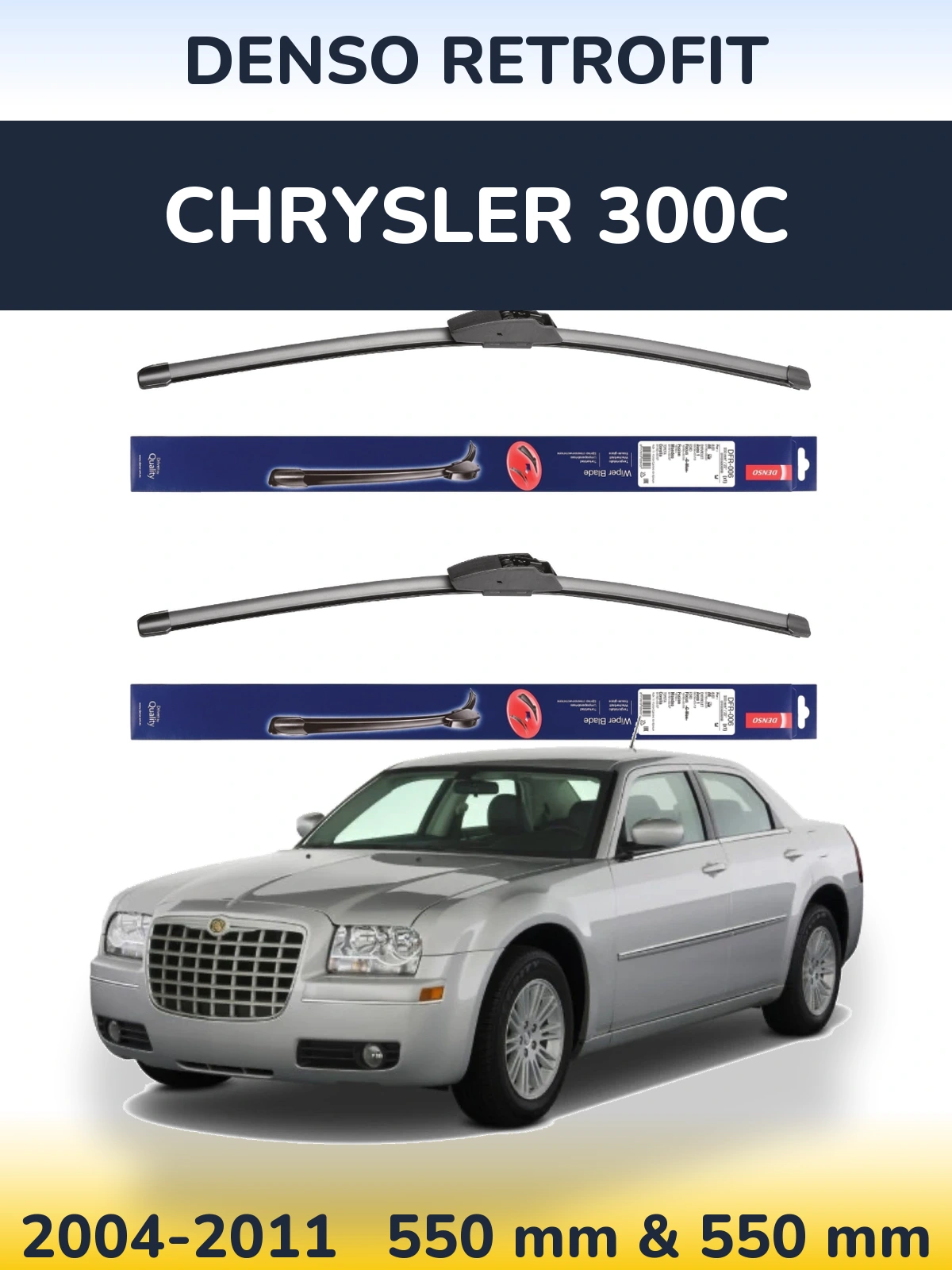 Sada předních stěračů Denso Retrofit 550 a 550 mm pro Chrysler 300C 2004-2011
