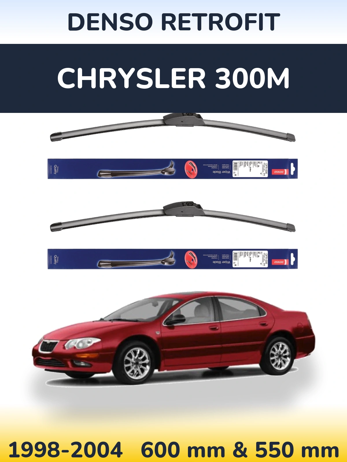 Комплект передніх щіток Denso Retrofit 600 & 550 мм для Chrysler 300M 1998-2004