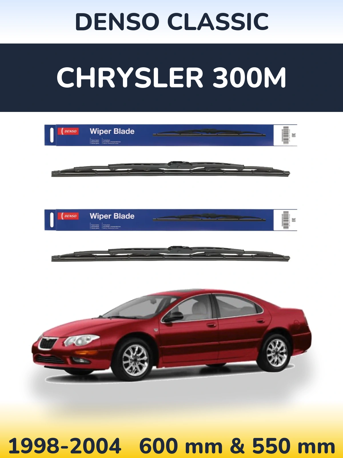 Sada předních stěračů Denso Classic 600 a 550 mm pro Chrysler 300M 1998-2004
