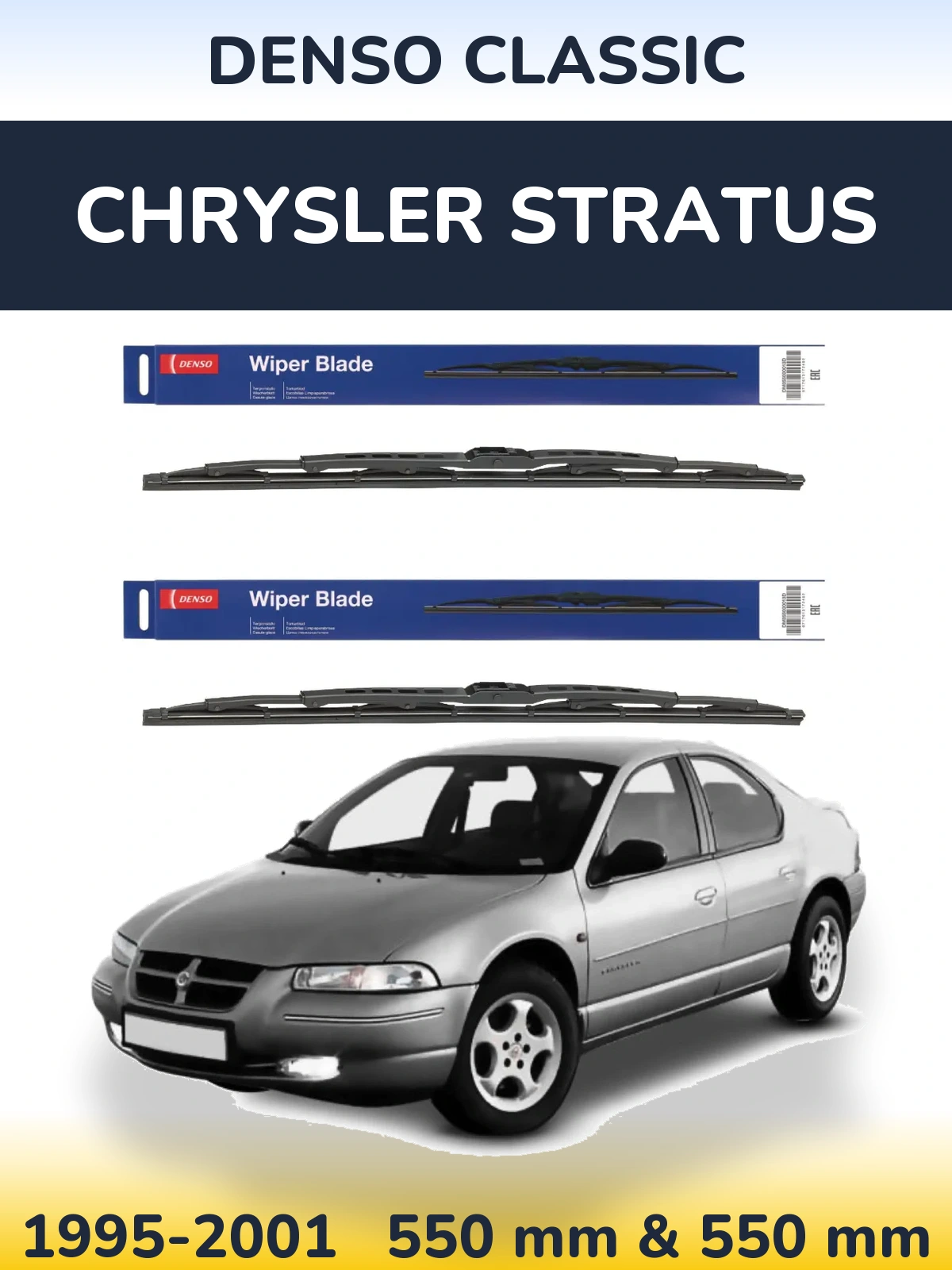 Sada předních stěračů Denso Classic 550 a 550 mm pro Chrysler Stratus 1995-2001