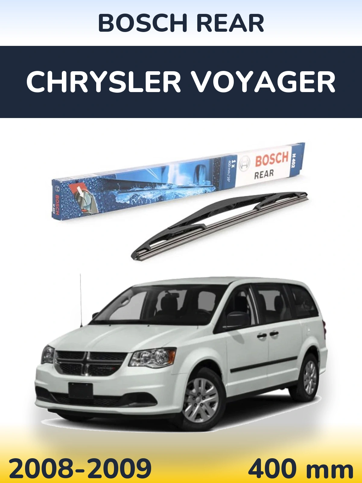 Zadní stěrač BOSCH Rear 400 mm pro Chrysler Voyager 2008-2009