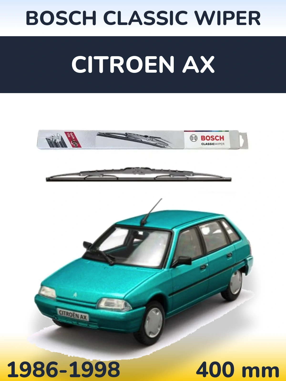 Zadní stěrač BOSCH Classic Wiper 400 mm pro Citroen AX 1986-1998