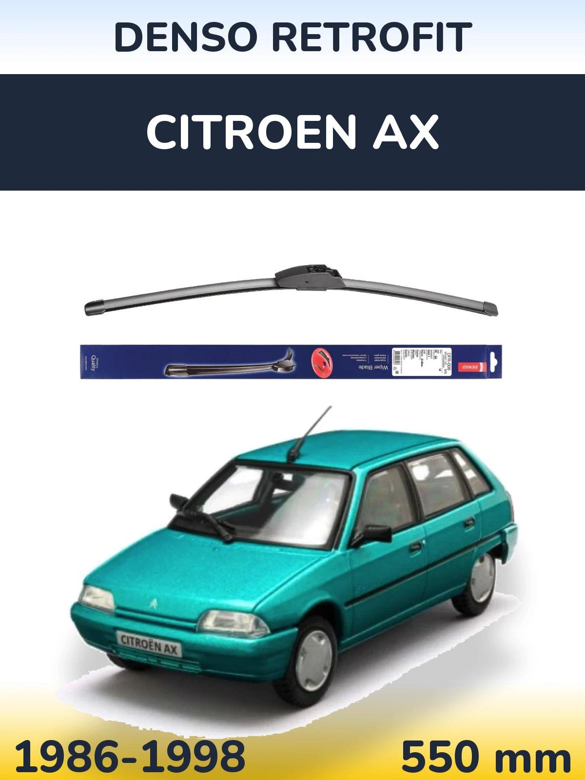 Přední stěrač Denso Retrofit 550 mm pro Citroen AX 1986-1998