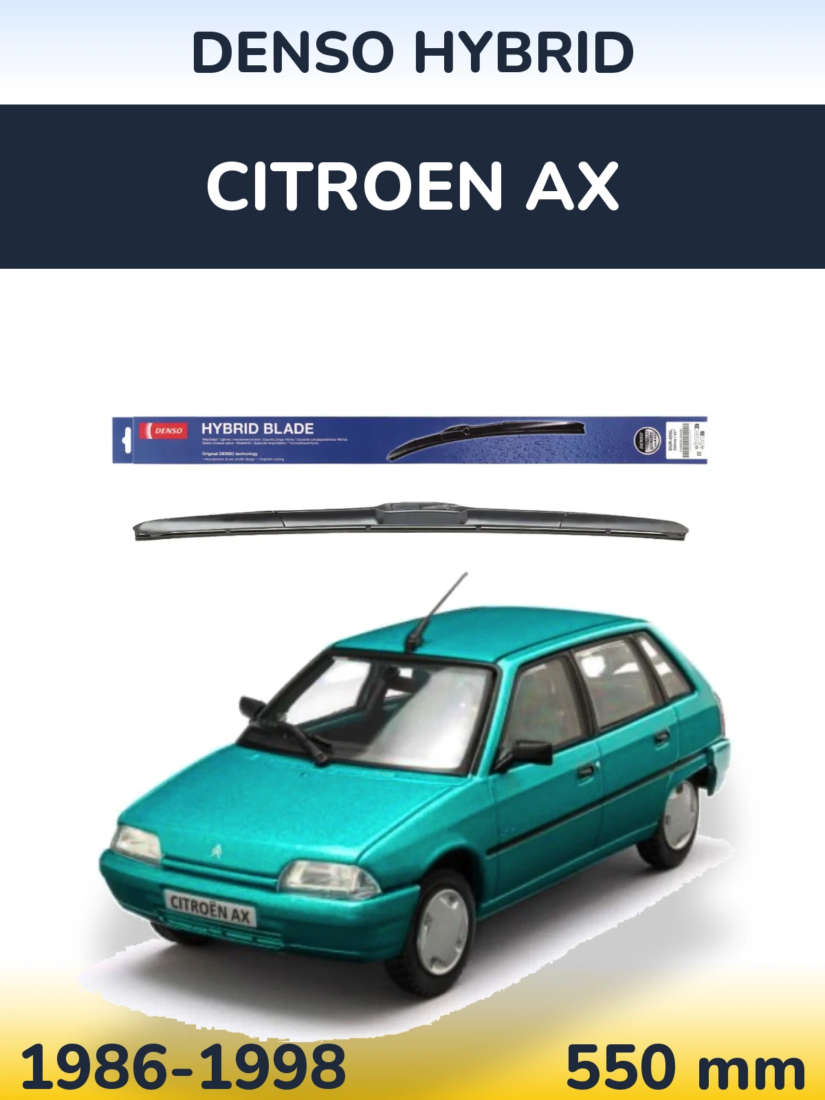 Přední stěrač Denso Hybrid 550 mm pro Citroen AX 1986-1998