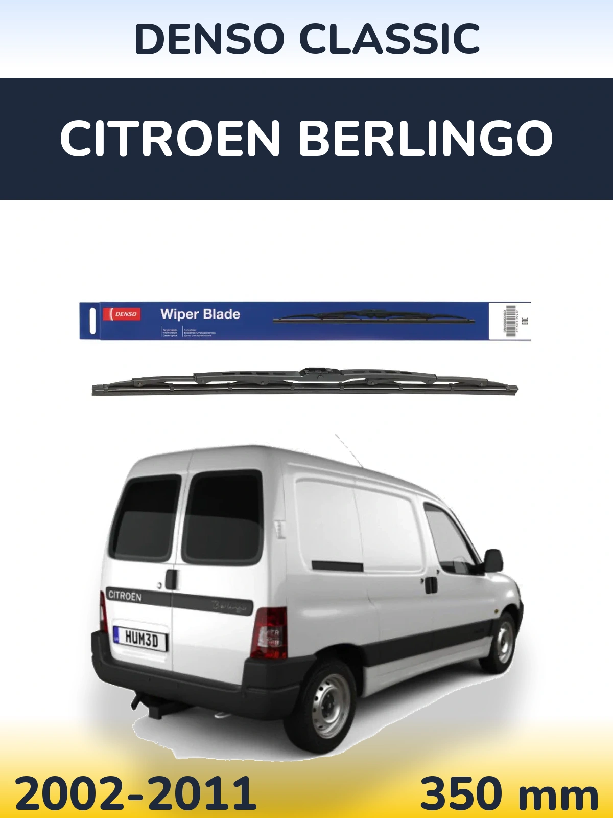 Zadní stěrač Denso Classic 350 mm pro Citroen Berlingo 2002-2011