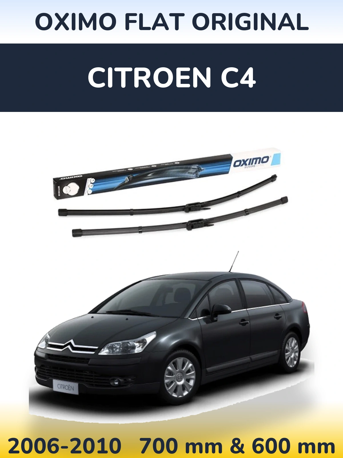 Sada předních stěračů Oximo Flat Original 700 a 600 mm pro Citroen C4 2006-2010