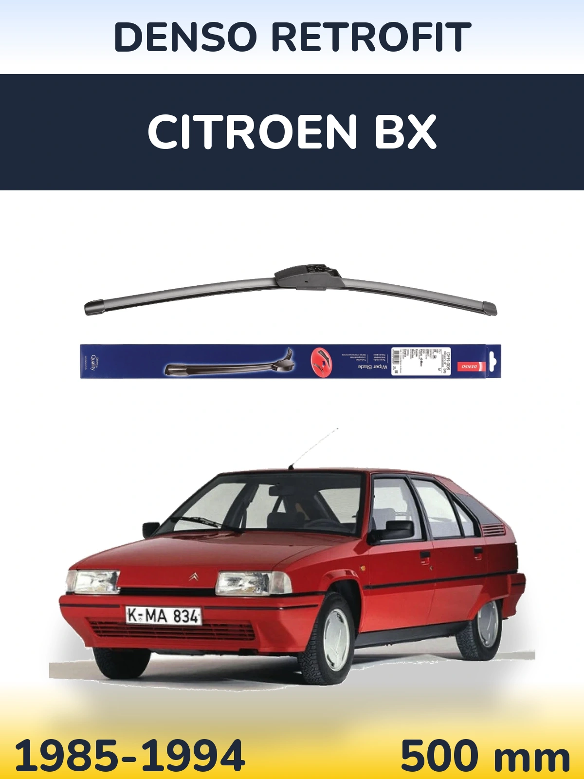 Přední stěrač Denso Retrofit 500 mm pro Citroen BX 1985-1994