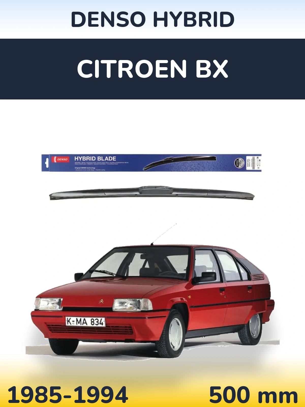 Přední stěrač Denso Hybrid 500 mm pro Citroen BX 1985-1994