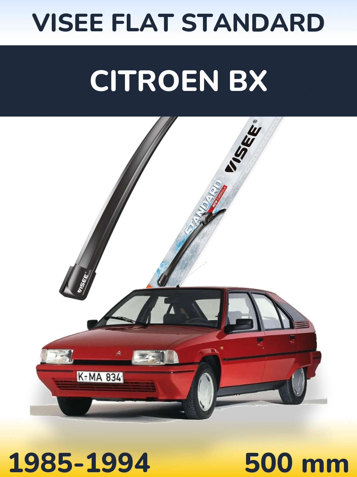 Přední stěrač VISEE FLAT STANDARD 500 mm pro Citroen BX 1985-1994
